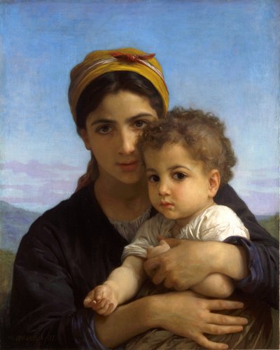 Giovane Ragazza e Bambino da William Adolphe Bouguereau